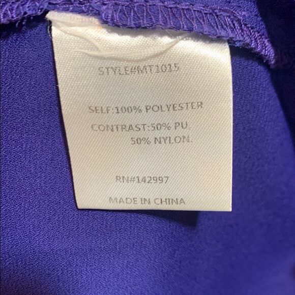 Women's a.maglia Blue Purple Boxy Blouse with Mandarin Collar Size Small - Picture 5 of 11